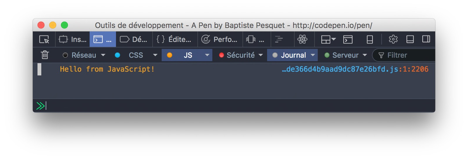 The Firefox JavaScript console